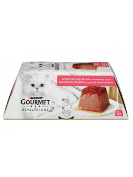 Влажный корм для кошек  Gourmet Revelations 2x57г лосось