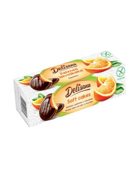 Апельсиновое печенье с шоколадной глазурью Delisana 150г без глютена