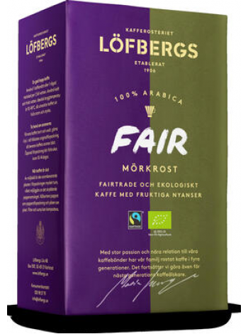 Молотый кофе Löfbergs Fair темной обжарки 450г