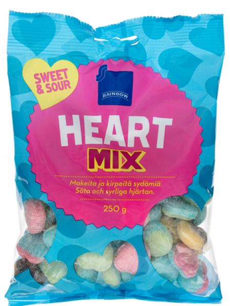 Фруктовые конфеты Rainbow Heart mix 250г