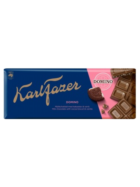 Шоколад Karl Fazer 195г с печеньем Domino