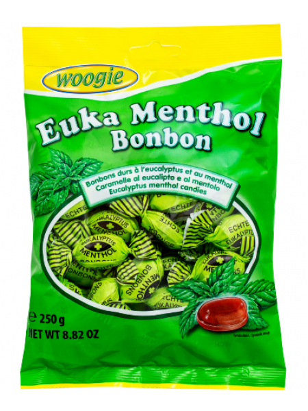 Карамель Woogie Euka Menthol Bonbon Woogie 250г с ментолом и эвкалиптом